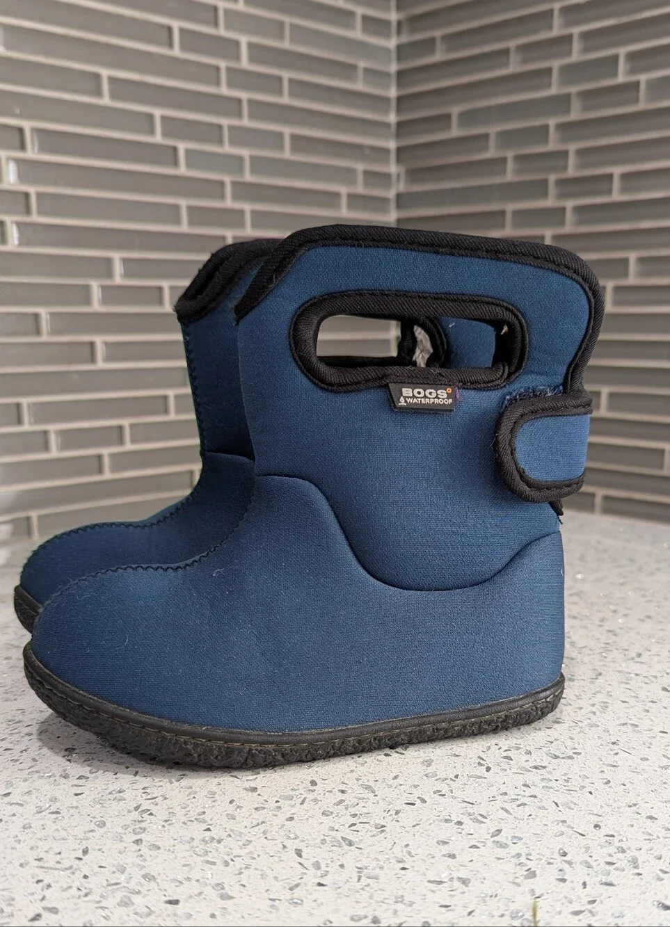 Bogs Toddler Navy Blue Winter Boot Neoprene Rainboots Insulated Baby Kids Size 8